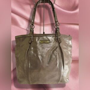 Coach Shimmering Tan Tote Bag